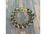 Bracelet gros maillons doré/noir émaillé