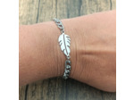 Bracelet- chaîne plume en acier inox
