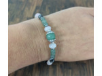 Bracelet Aventurine/Quartz rose/Labradorite/œil de tigre argenté