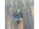 Pendentif arbre de vie résine/pierres naturelles cœur 5