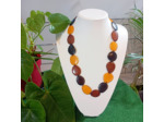 Collier Shakira noir-jaune-marron en ivoire végétal