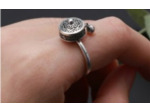 Bague roue de prière rotatif argenté 1