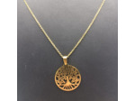 Pendentif arbre de vie en acier inoxydable doré