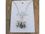 Pendentif papillon I love you