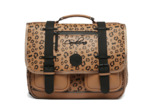 Caméléon Vintage North Cartable 38cm 2 Compartiments Tan Léopard