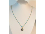 Pendentif soleil/doré/turquoise