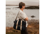 Bleu de Chauffe Sac Business Musette Coton et Cuir Marine Bm