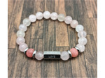 Bracelet message "Love" Quartz rose/Rodochrosite