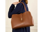 Lancaster Top Double Grand Sac Shopping Porté Epaule 470-69 Camel In Orange