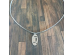Chaîne & pendentif ballon de rugby en acier inoxydable