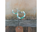 Anneaux Heishi turquoise/blanc/doré