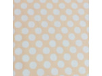 Tissu Stof, Coton abricot gros pois blancs