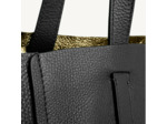 Gérard Darel Simple 2 Sac Cabas Cuir Grainé Noir/Or
