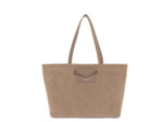 Lancaster Suedine KBA Grand Sac Shopping Aspect Suédine 518-063 Beige Foncé