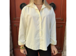 Blouse a rayures avec noeud dans le dos jaune