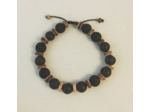 Bracelet ajustable pierres de lave bois de Cocotier