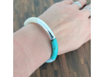 Bracelet tube tons bleu argenté 32mm