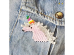 Kit Brick Stitch - Broche Licorne