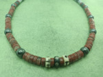 Collier homme hématite/jaspe rouge