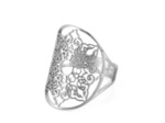 Bague géométrique en filigrane en acier inoxydable