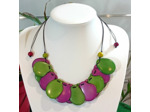Collier Julie violet-vert en ivoire végétal