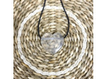 Pendentif cœur cristal de roche troué