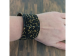 Bracelet multicouches (16) perles de rocaille noir/doré