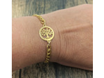 Bracelet- chaîne arbre de vie 2 en acier inox doré