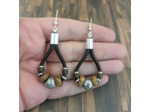 Boucles d'oreilles cuir et pierres naturelles 4