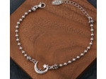 Bracelet en argent lune/étoile
