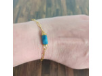 Bracelet chaîne doré apatite bleu