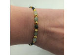 Bracelet jade verte/doré/noir