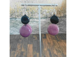 Boucles d'oreilles Félixia noir-violet en ivoire végétal