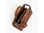 Le Tanneur Emilie Petit Sac A Main Avec Surpiqûres Cuir Grainé Acajou