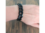 Bracelet gros maillons noir  22mm