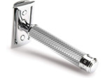 MUHLE R89 Traditionnel Rasoir de Sécurité Fermée Combe Métal Chrome avec Lame d'Échantillon