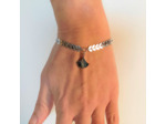 Bracelet argenté feuille