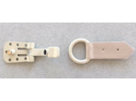 Attache, crochet fourrure beige