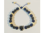 Perles hématite, lapis lazuli, bois naturel, ajustable