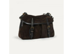 Bleu de Chauffe Sac Musette S Cuir Velours Marron Foncé