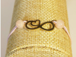 Bracelet élastique doré/rose/quartz rose