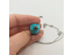 Collier bouteille de parfum turquoise