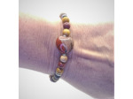 Bracelet en perles naturelle  jaspe mokaïte cœur