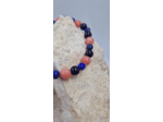 Bracelet lapis lazuli agate et perles OLPA1039