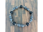 Bracelet homme agate noire/hématite