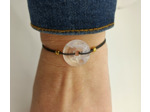 Bracelet élastique donuts opale blanc/doré