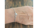Bracelet carte "Je t'aime" cœur en acier inox