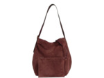Bleu de Chauffe Sofia Sac Seau Cuir Daim Marron Rubis
