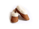 Chaussons enfant camel, en peau de mouton