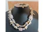 Collier double et bracelet en pierres naturelles